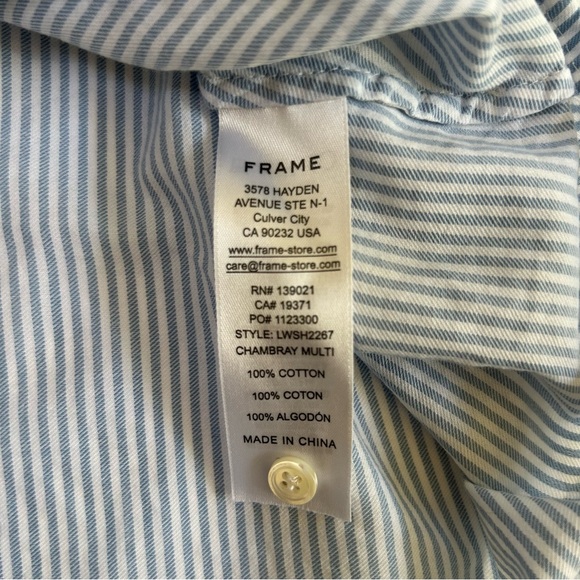 Frame Denim Blue Striped Button Down Shirt - Picture 9 of 10